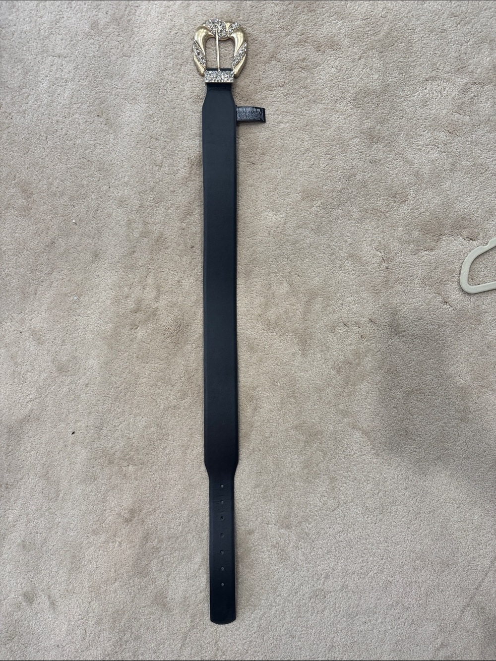 Zara Black Belt with Gold Decorative Buckle